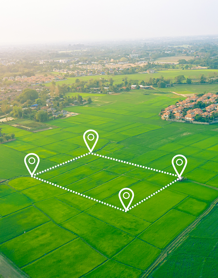 Land development project aerial photo