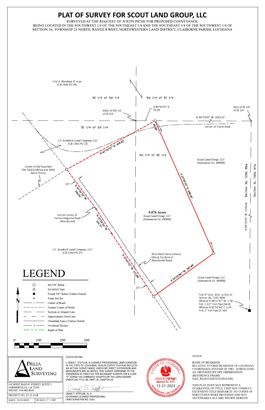 Lot 1 of 8 - survey and legal description - Claiborne Parish, LA