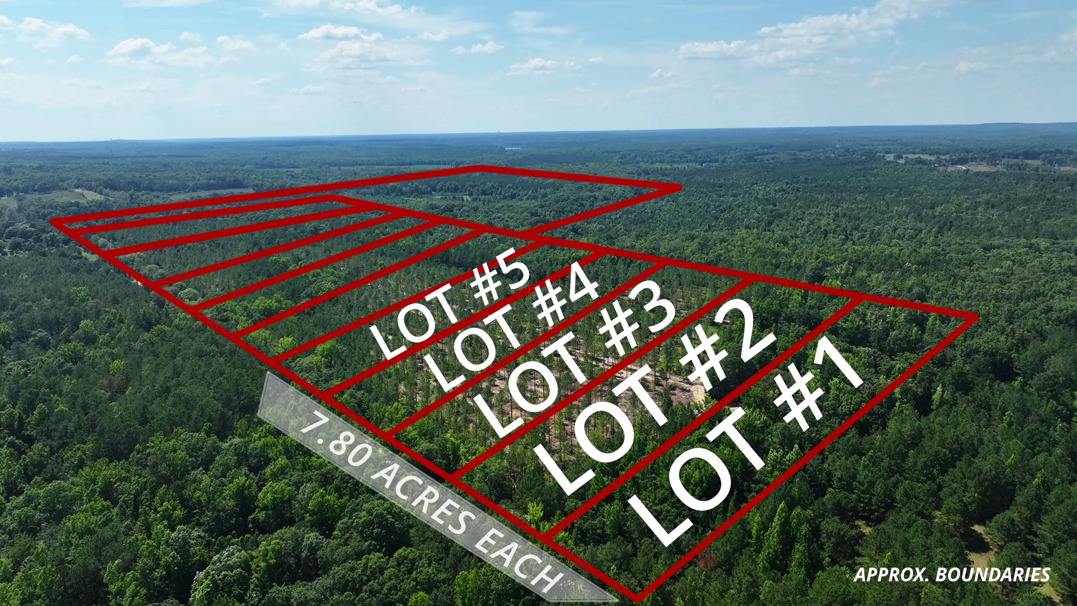 Lots 1-5 - aerial with boundaries