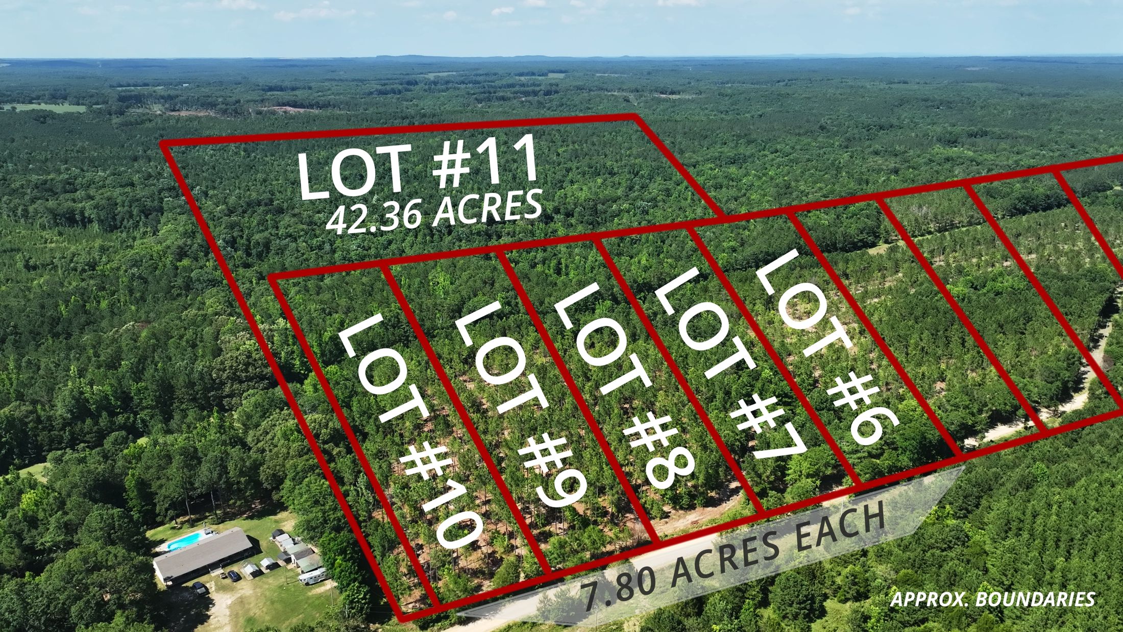 Lots 6-11 - aerial with boundaries