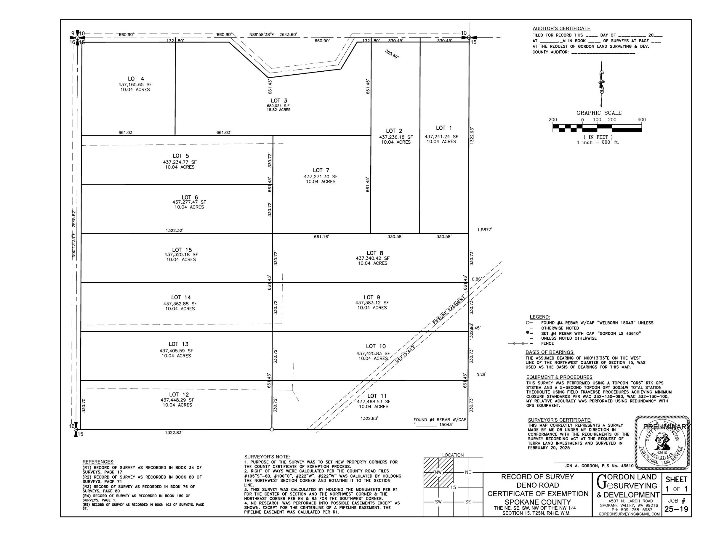South Spokane County survey - Harvest Prairie south