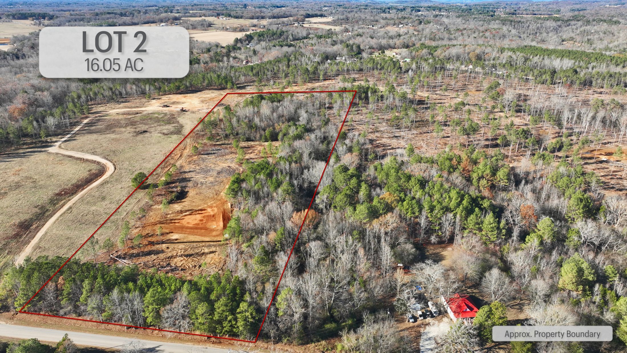 Lot 2 - aerial with boundary