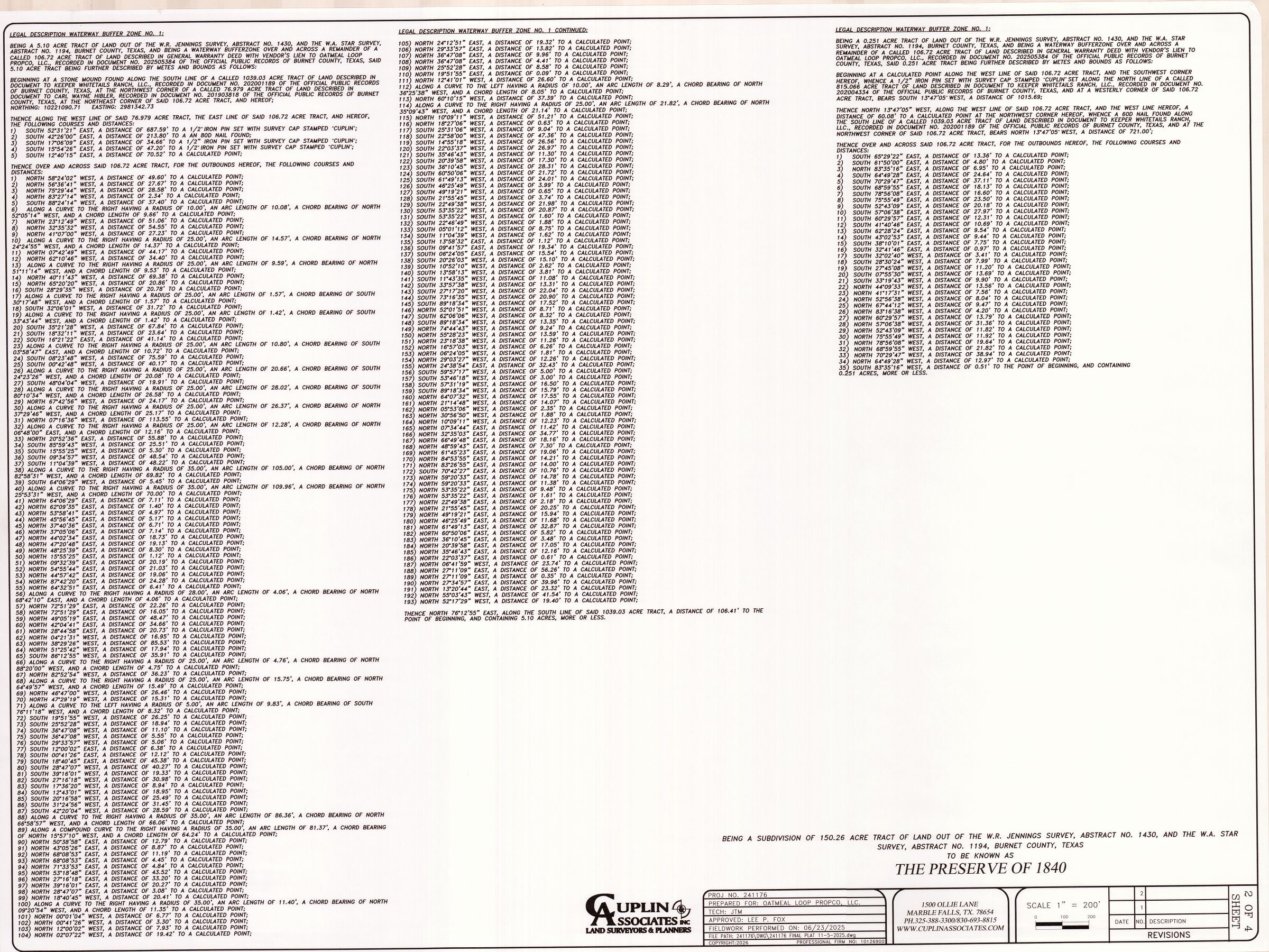 Legal description (metes and bounds)