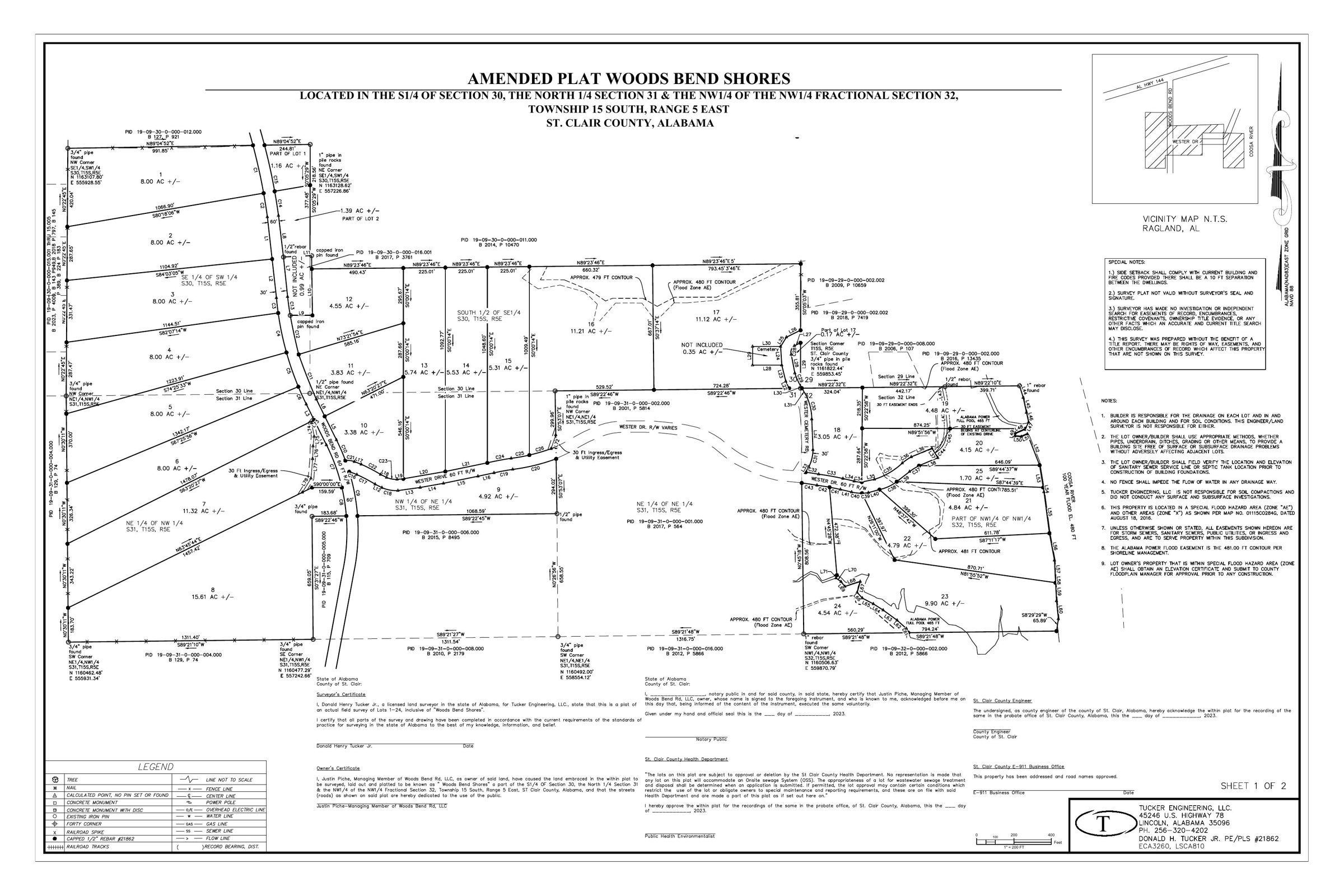 Plat map - Woods Bend Shores, St. Clair County, AL